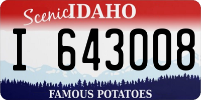 ID license plate I643008