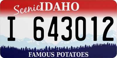 ID license plate I643012