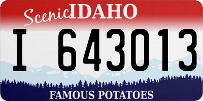 ID license plate I643013