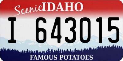 ID license plate I643015