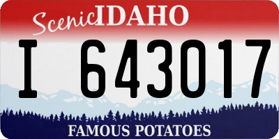 ID license plate I643017