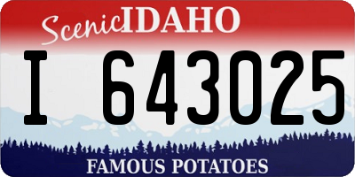 ID license plate I643025