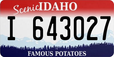ID license plate I643027