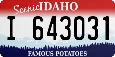 ID license plate I643031
