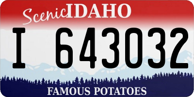 ID license plate I643032