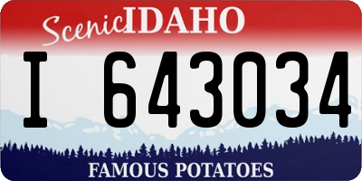 ID license plate I643034