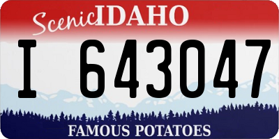 ID license plate I643047