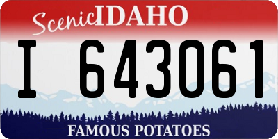 ID license plate I643061