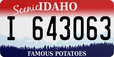 ID license plate I643063