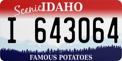 ID license plate I643064