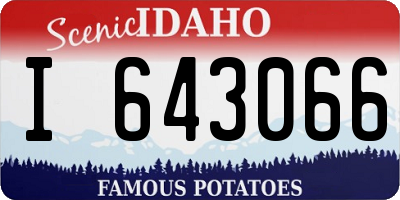 ID license plate I643066