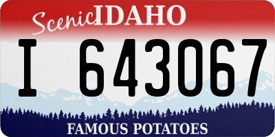 ID license plate I643067