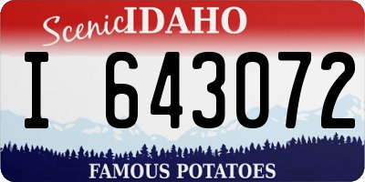 ID license plate I643072