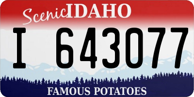 ID license plate I643077