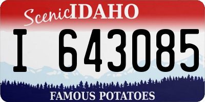 ID license plate I643085