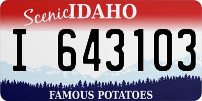 ID license plate I643103