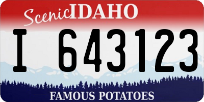 ID license plate I643123