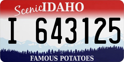 ID license plate I643125