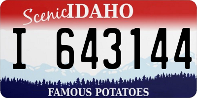 ID license plate I643144