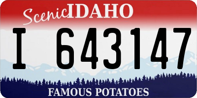 ID license plate I643147