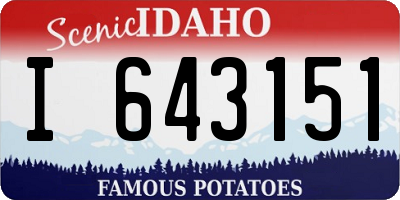 ID license plate I643151