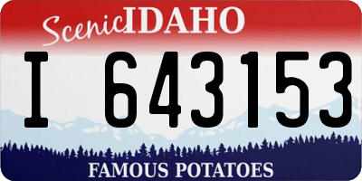 ID license plate I643153