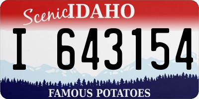 ID license plate I643154