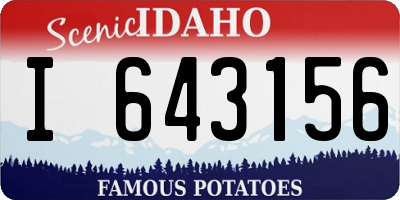 ID license plate I643156