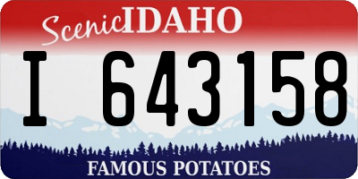 ID license plate I643158