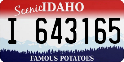 ID license plate I643165