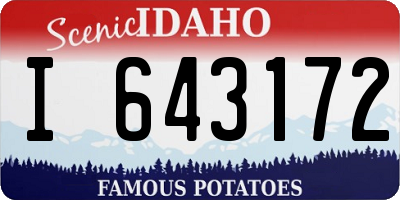ID license plate I643172