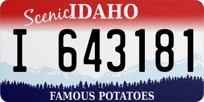 ID license plate I643181