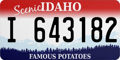 ID license plate I643182