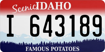 ID license plate I643189