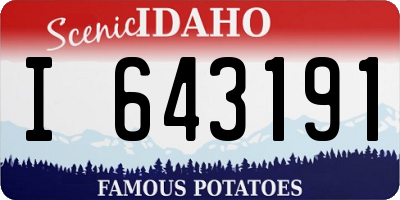 ID license plate I643191