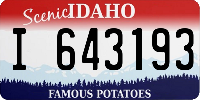 ID license plate I643193