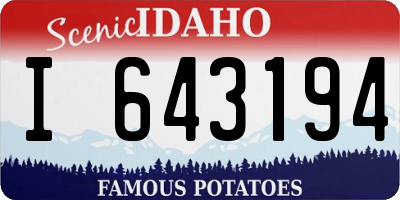 ID license plate I643194