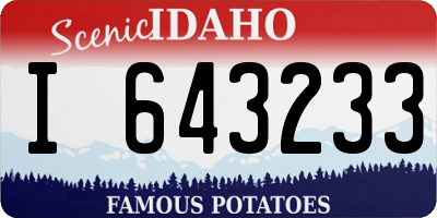ID license plate I643233