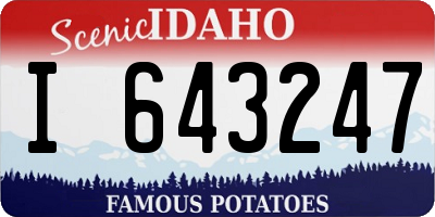 ID license plate I643247