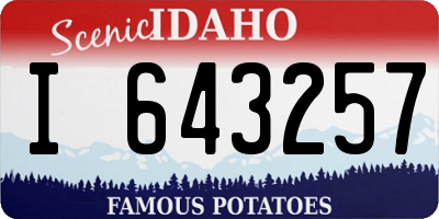 ID license plate I643257
