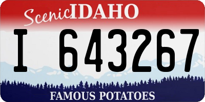 ID license plate I643267