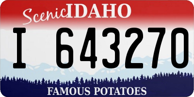 ID license plate I643270