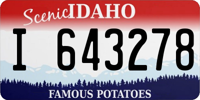ID license plate I643278