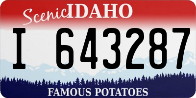 ID license plate I643287