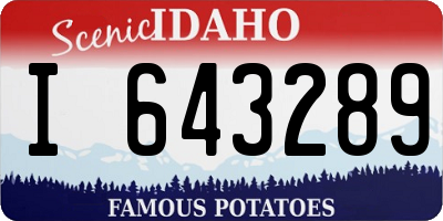 ID license plate I643289
