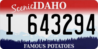ID license plate I643294