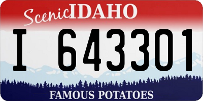 ID license plate I643301