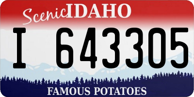 ID license plate I643305