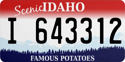 ID license plate I643312