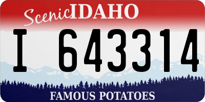 ID license plate I643314